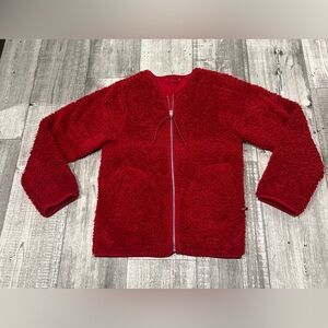 Lululemon Oh So Sherpa Red Fuzzy Zip-Up Jacket Size 4